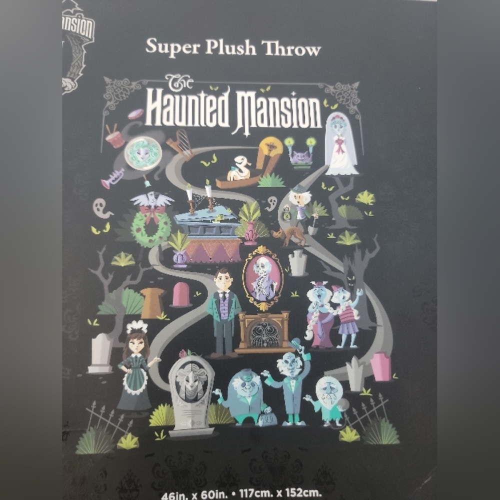 Disney The Haunted Mansion Super Plush Throw Blanket 46”x 60” Fleece Blanket